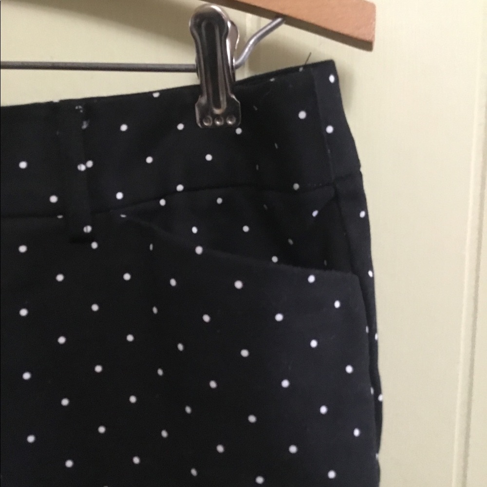 Liz Claiborne Crop pants black white polka dots